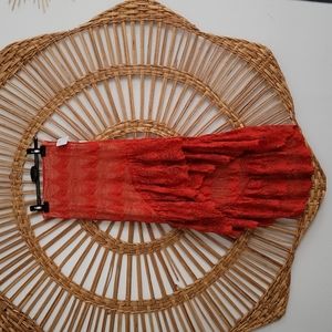 Free People lace skirt, red